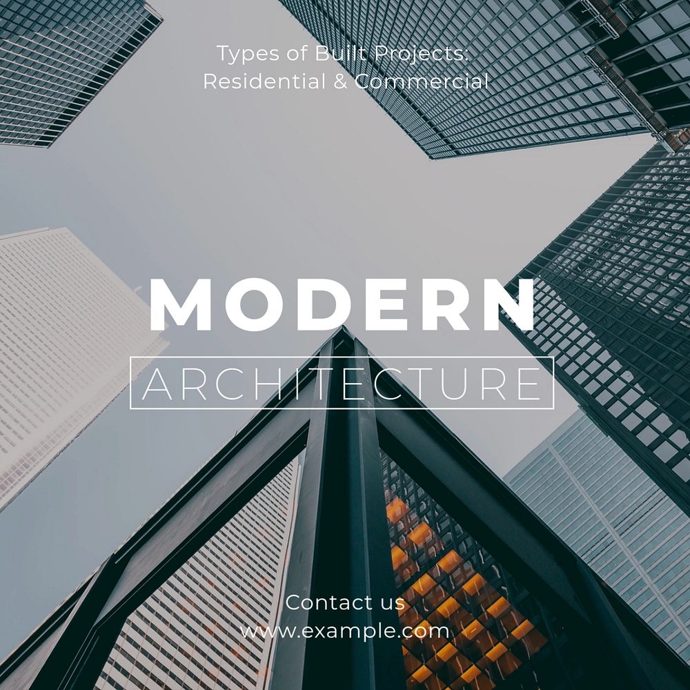 Modern architecture Instagram post template, editable text