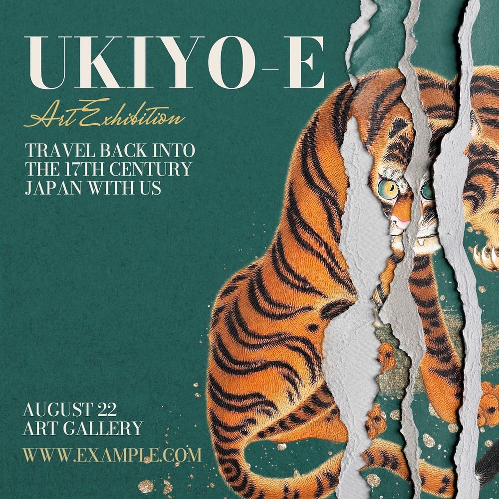 Ukiyoe art exhibition Instagram post template