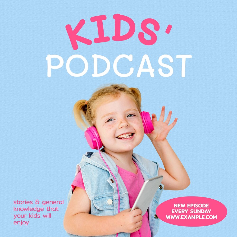 Kids' podcast Instagram post template