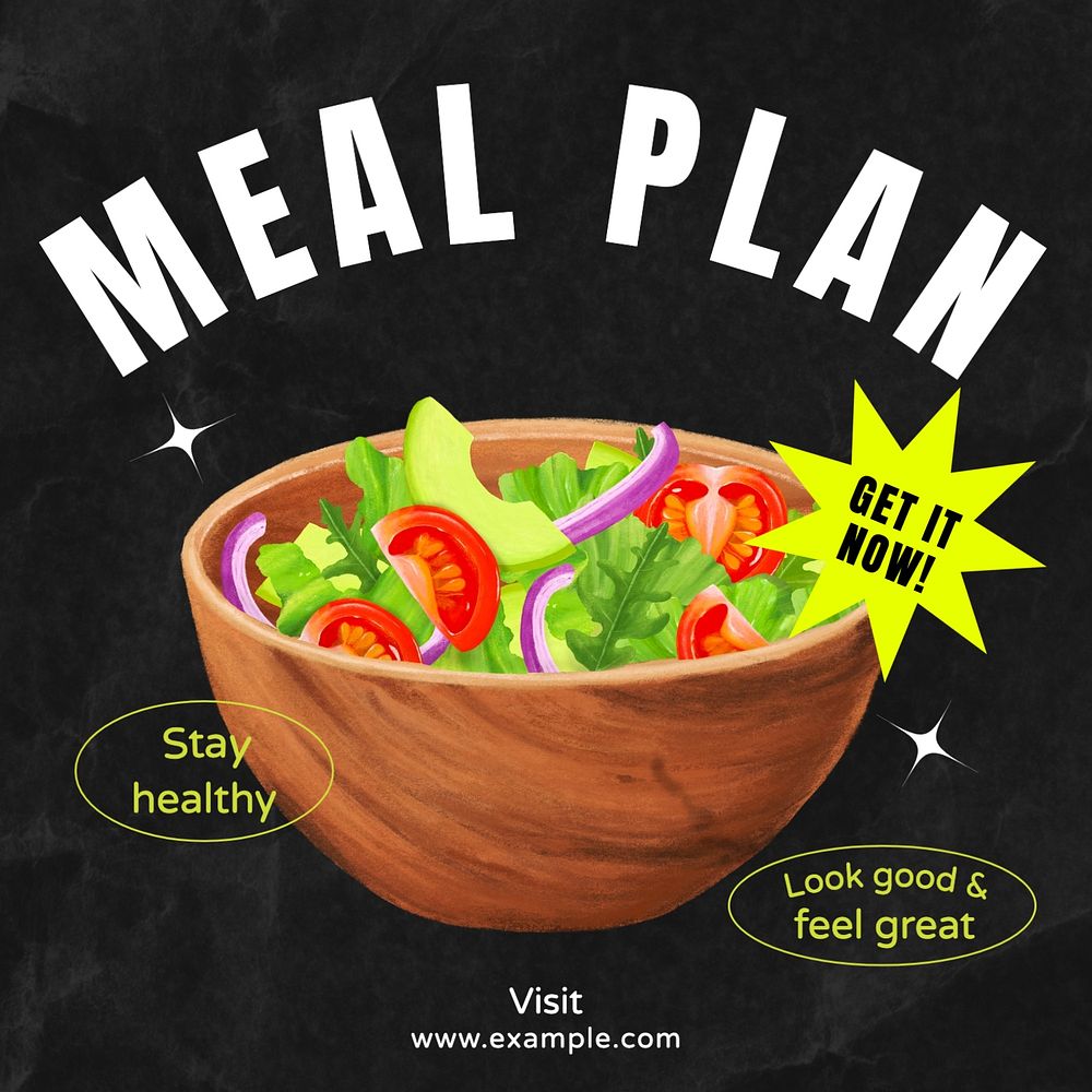 Meal plan Instagram post template