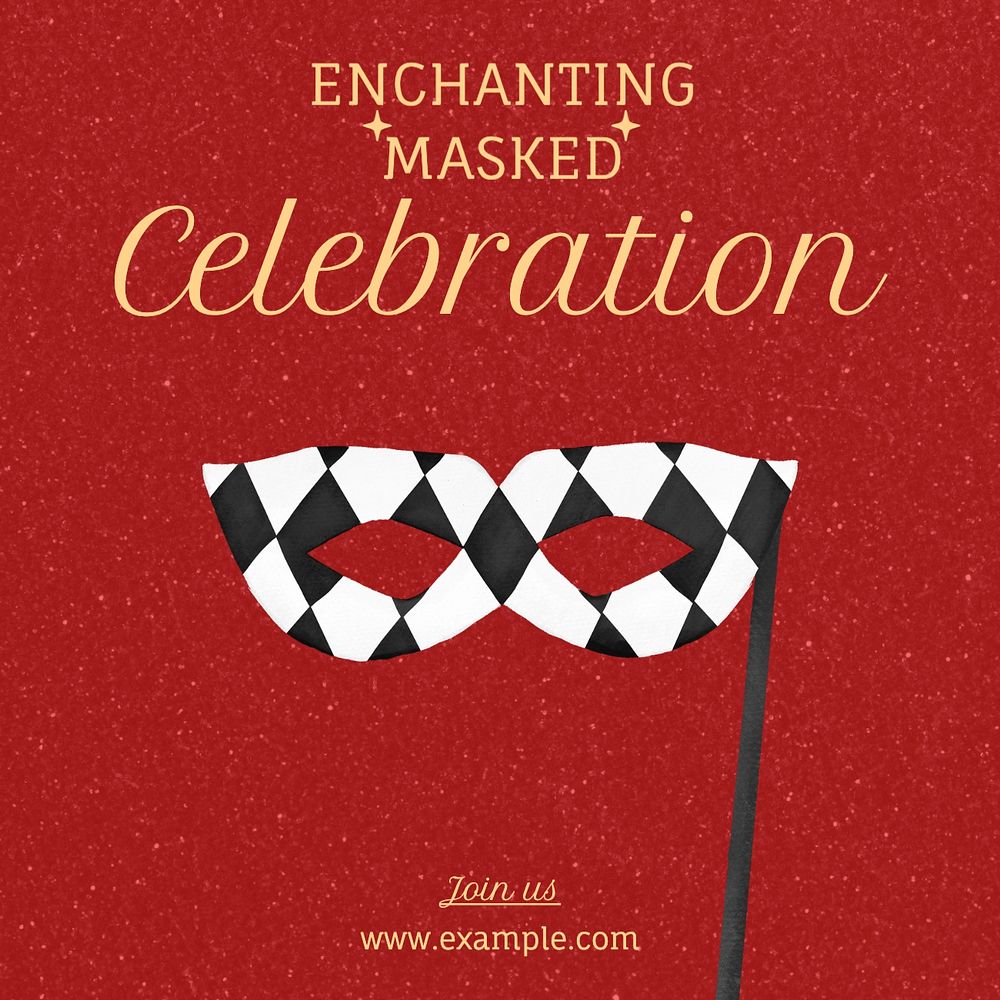 Enchanting masked celebration Instagram post template