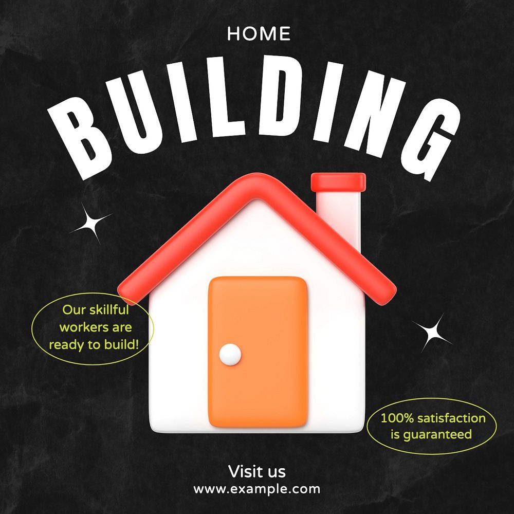 Home building Instagram post template