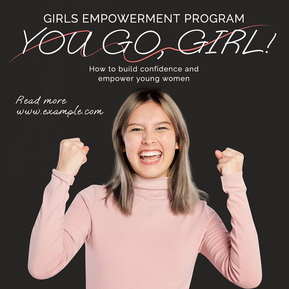 Girl empowering Facebook post template