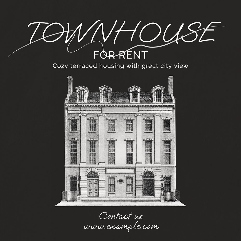 Townhouse for rent Facebook post template