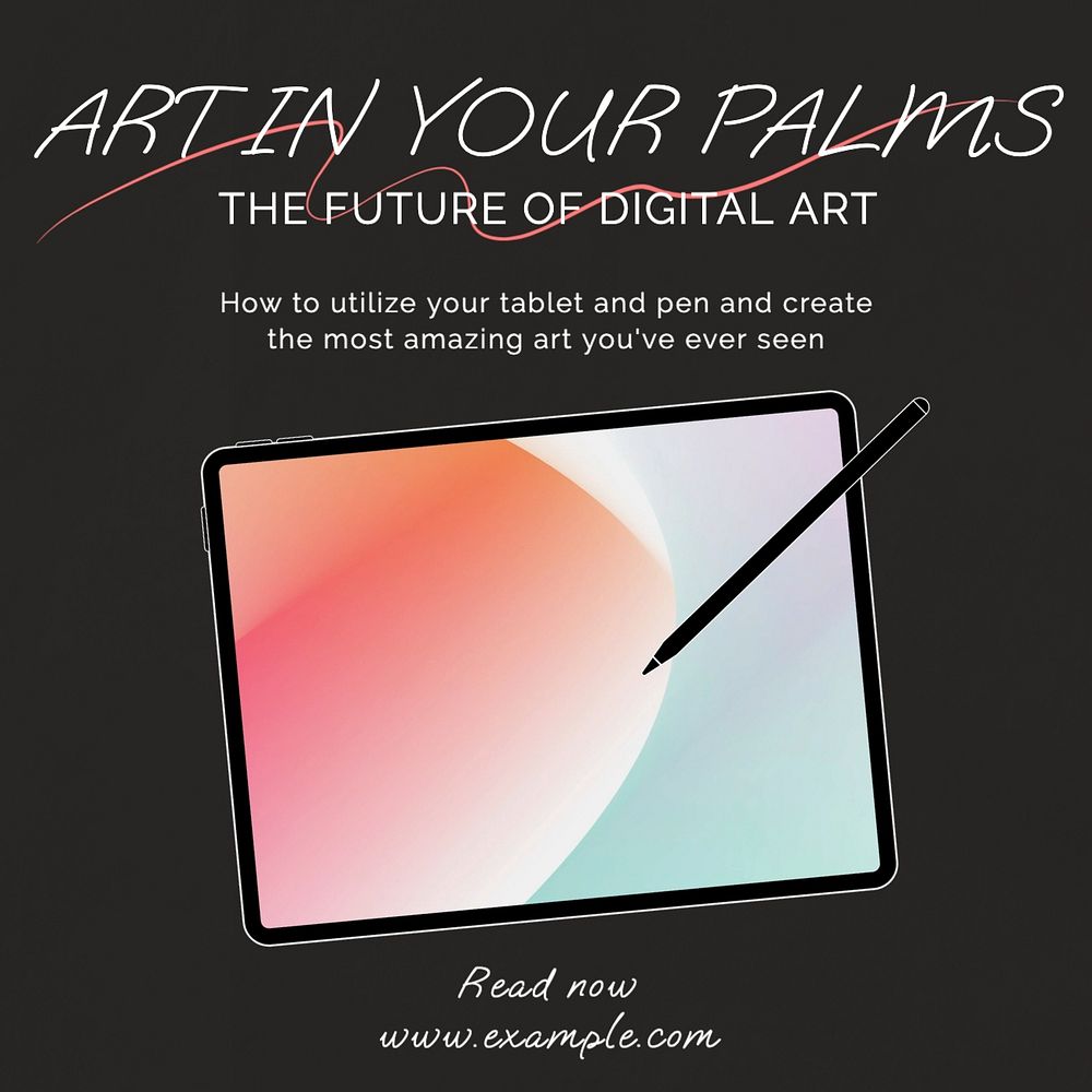 Digital art Facebook post template