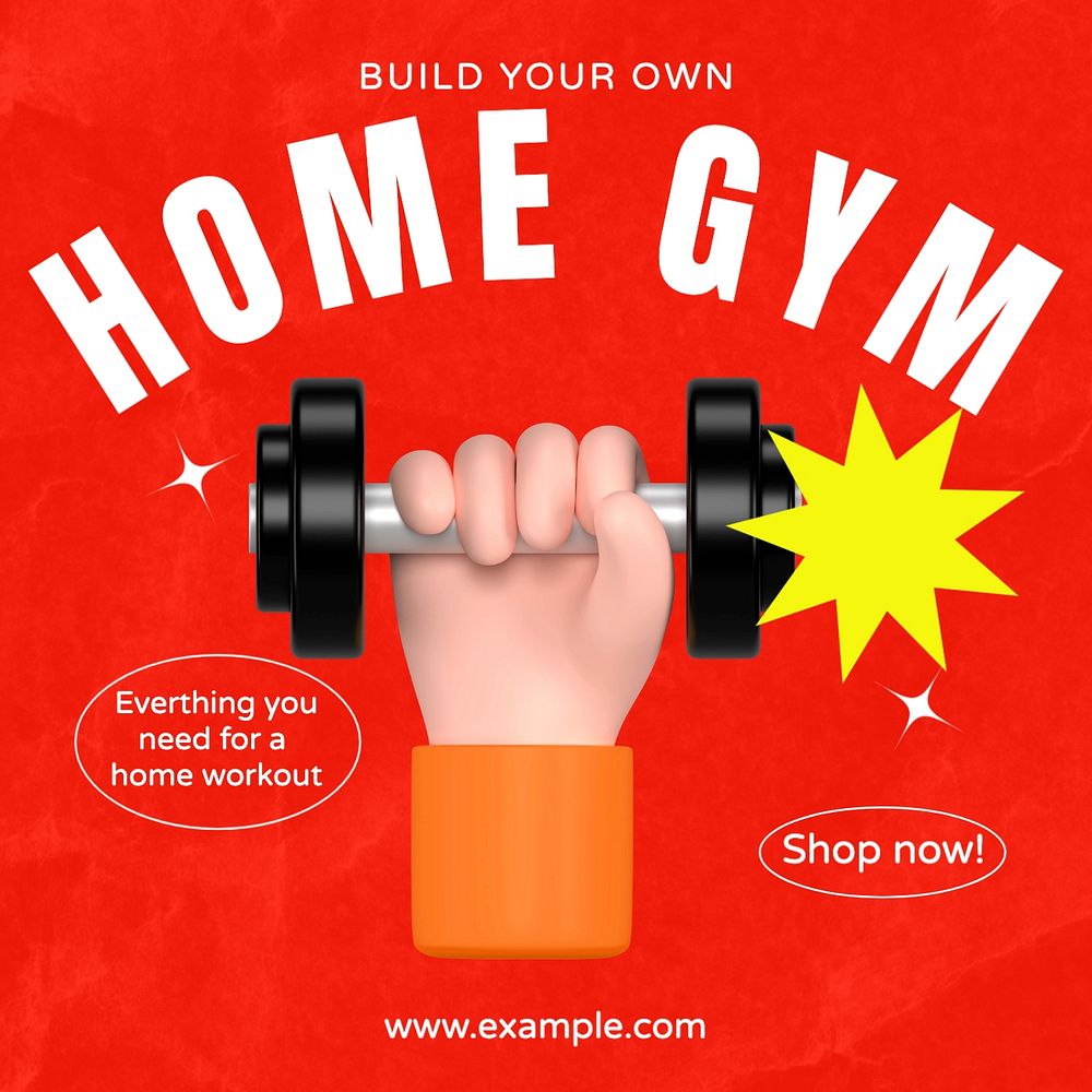 Home gym Instagram post template