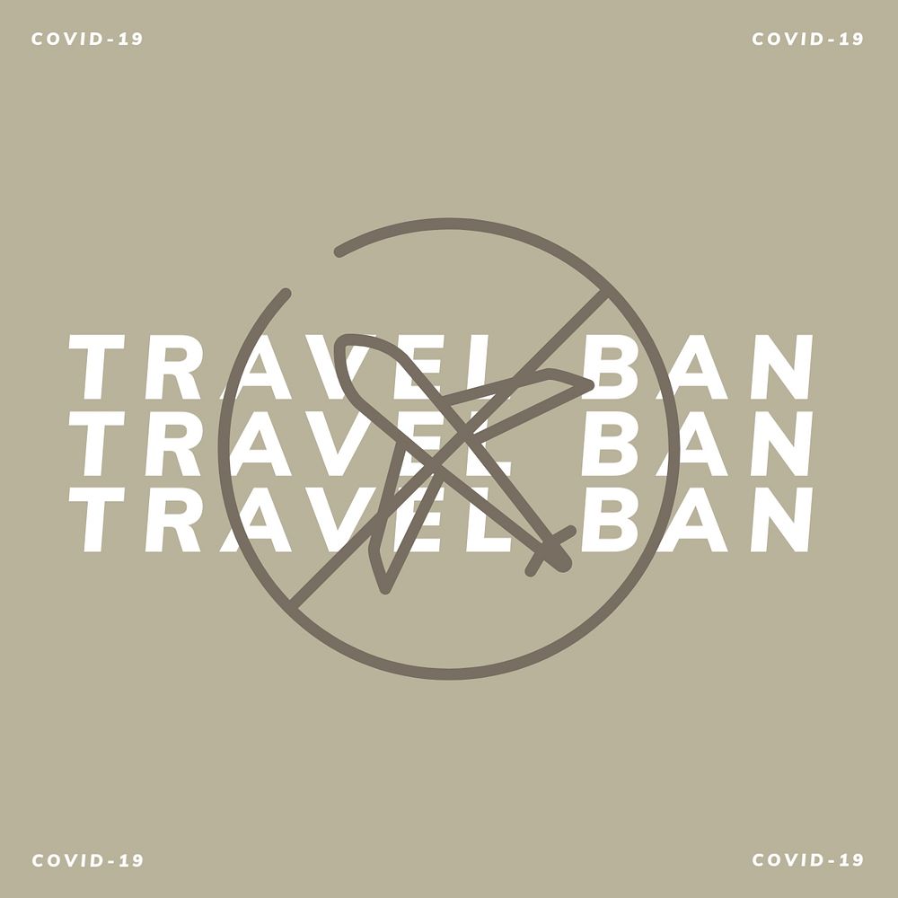 Travel ban Instagram post template, editable design