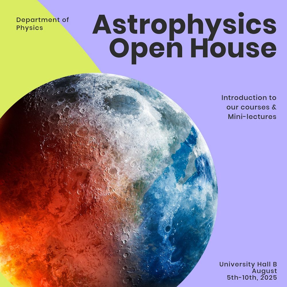 Astrophysics open house Facebook ad template, editable text & design