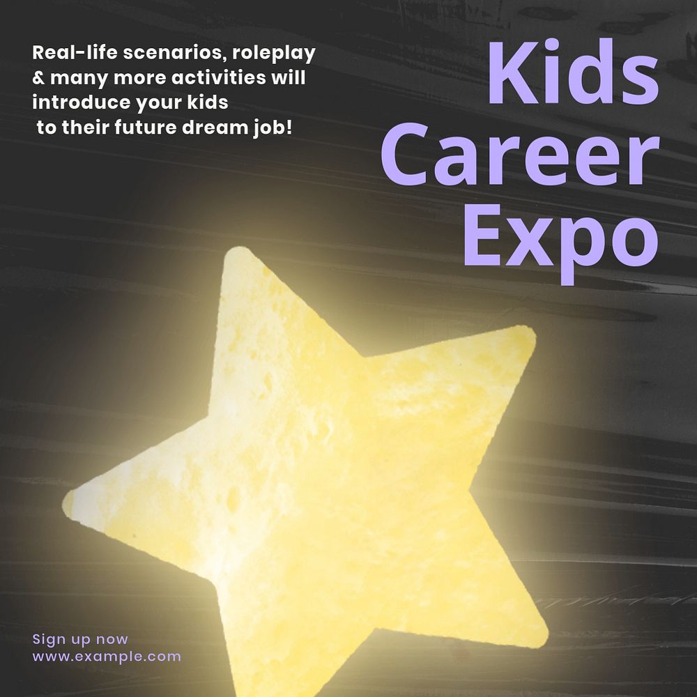 Kids career expo Facebook ad template, editable text & design