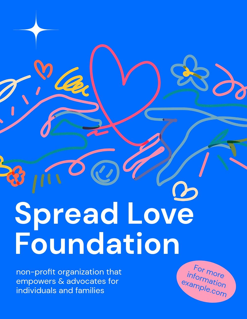 Spread love foundation, editable flyer template for branding