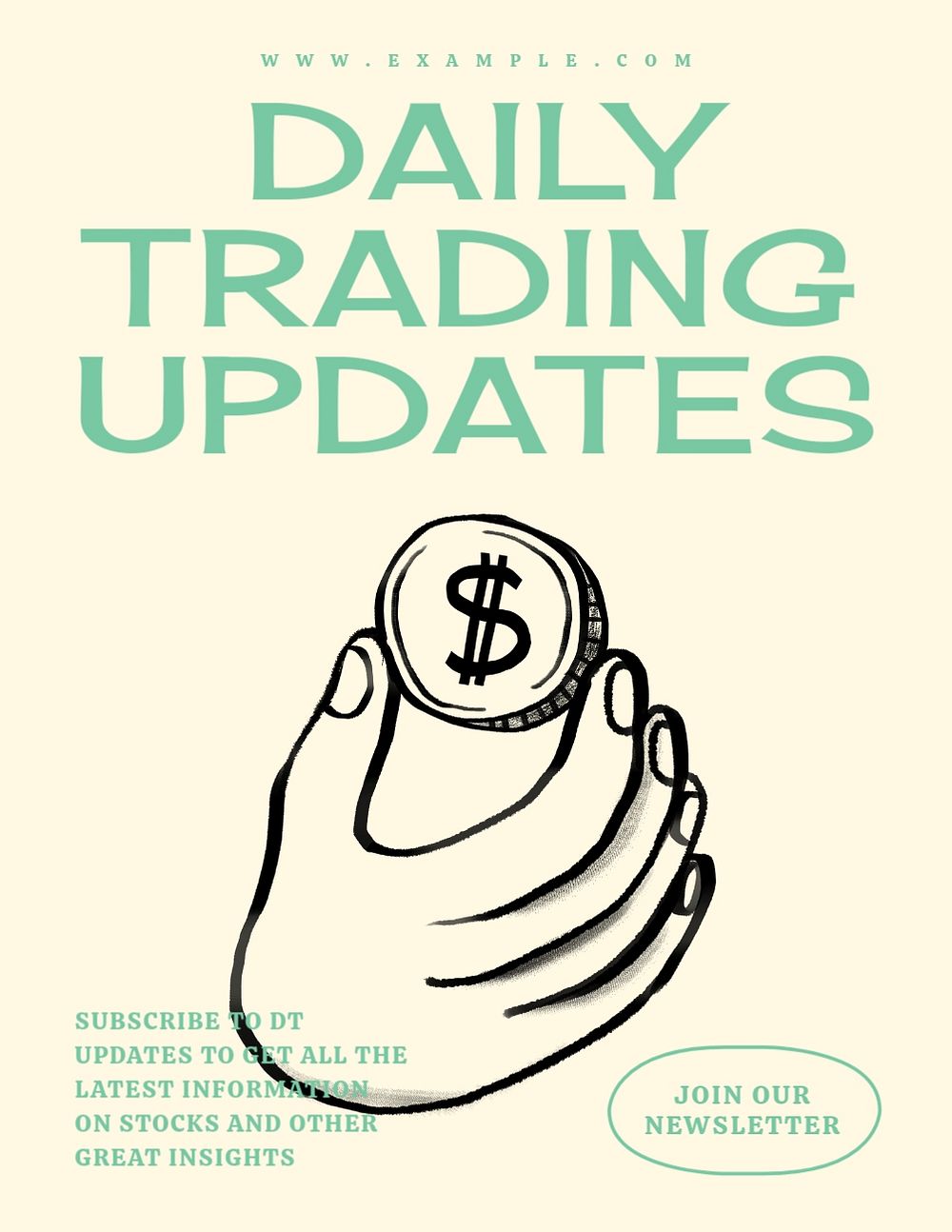 Daily trading updates flyer template, editable advertisement