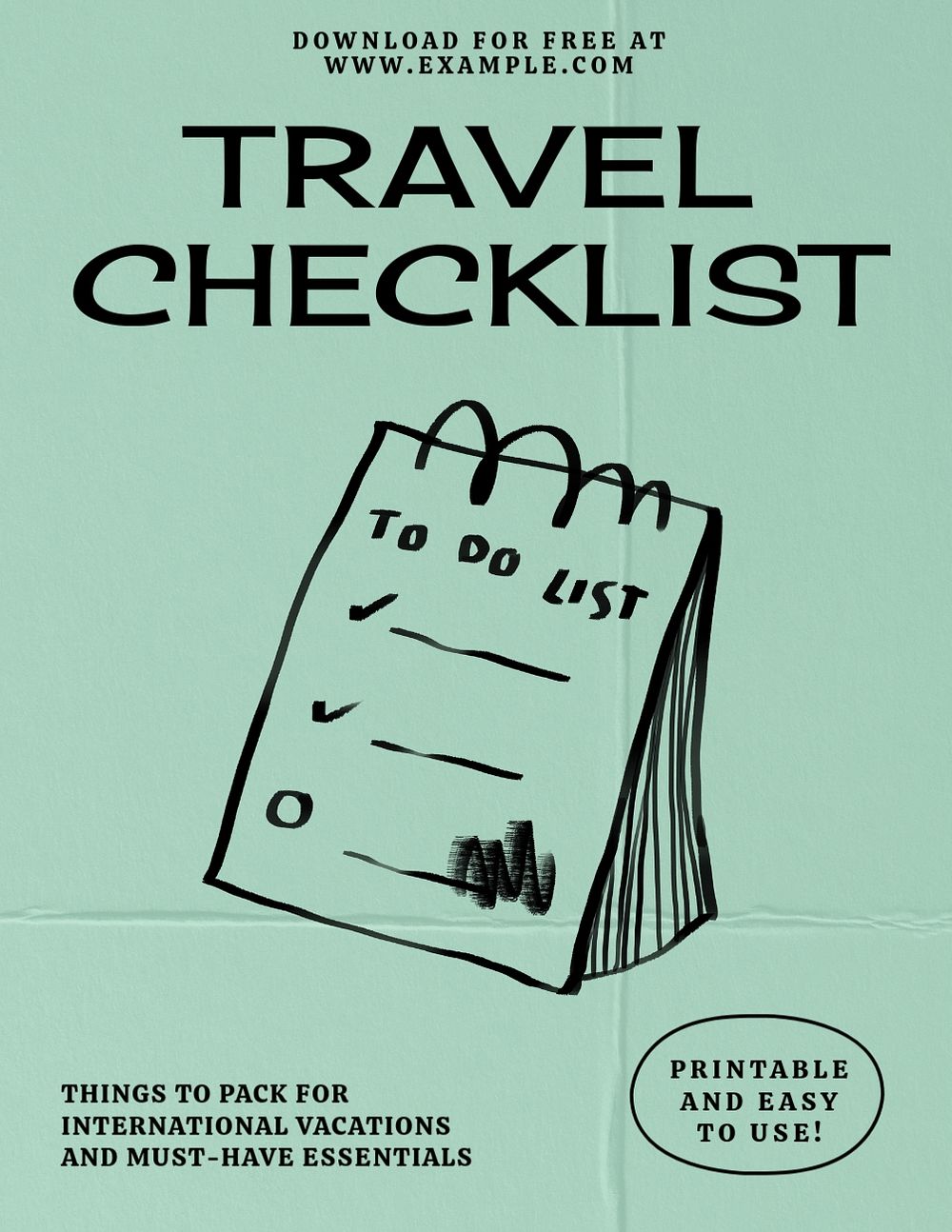 Travel checklist flyer template, editable advertisement