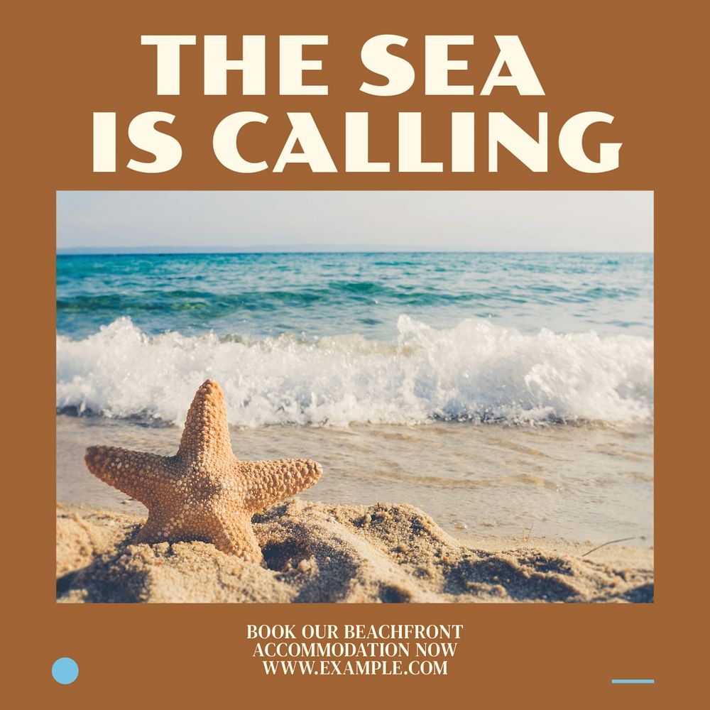 Sea is calling Facebook post template, editable social media ad