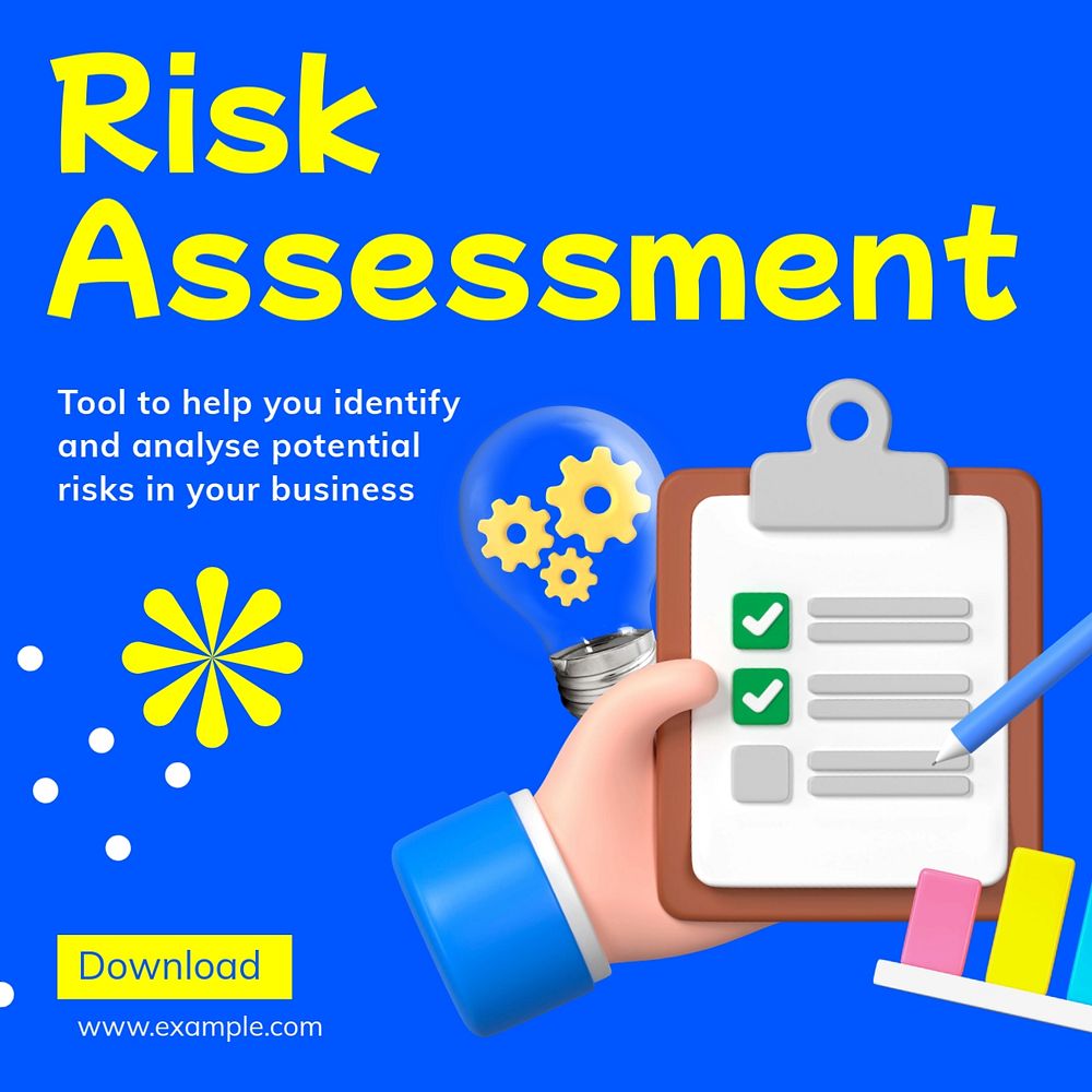 Risk assessment Instagram post template, editable text