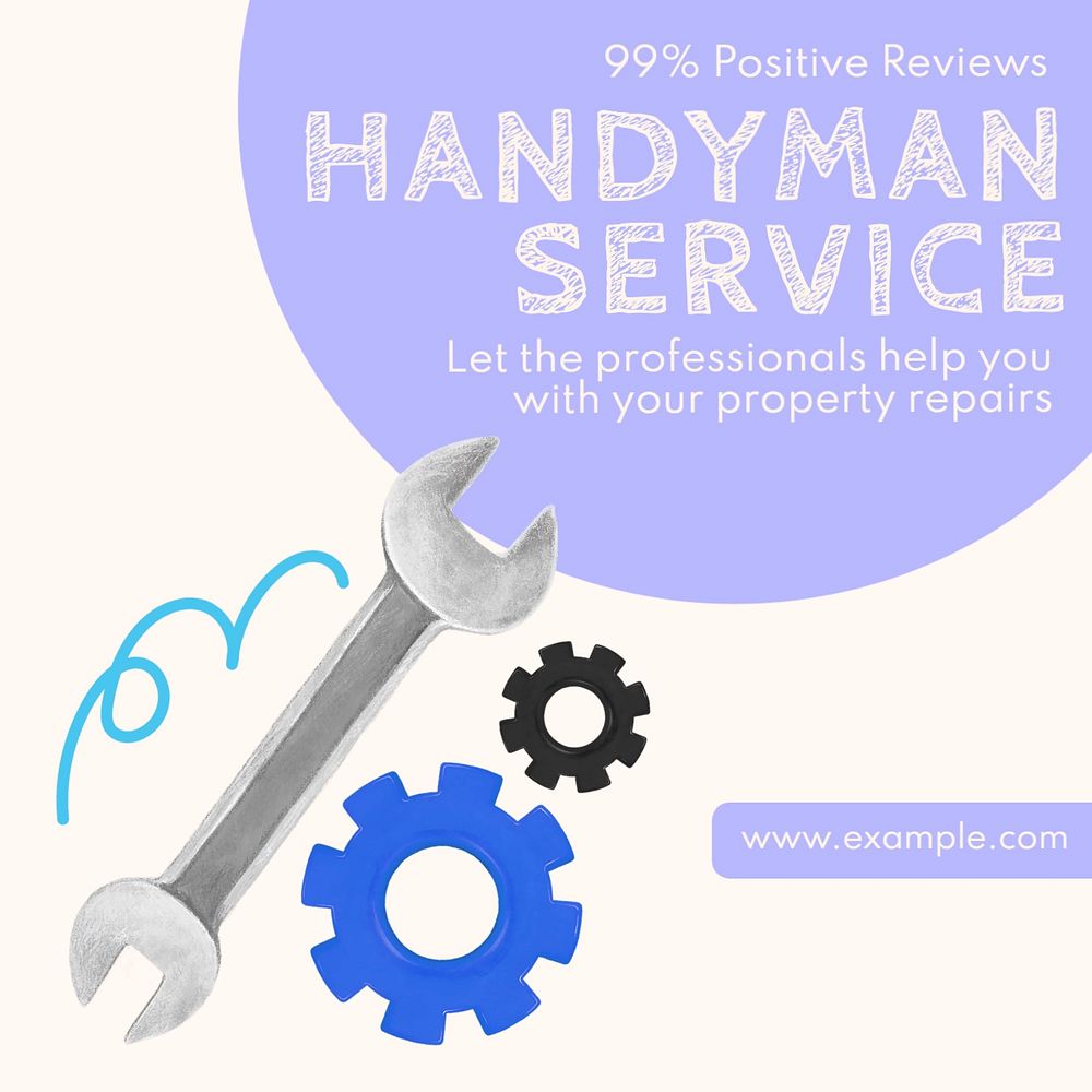 Handyman service Instagram post template, editable text