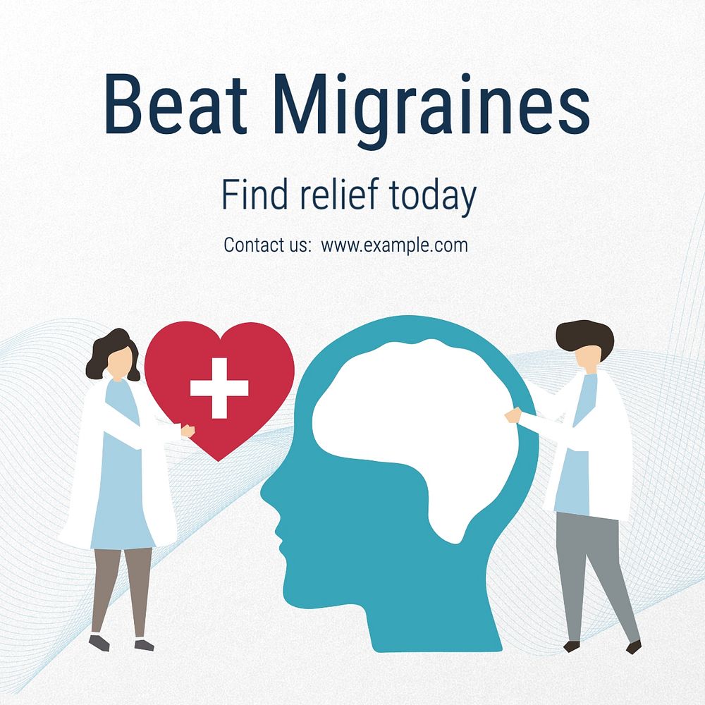 Beat migraines Facebook post template