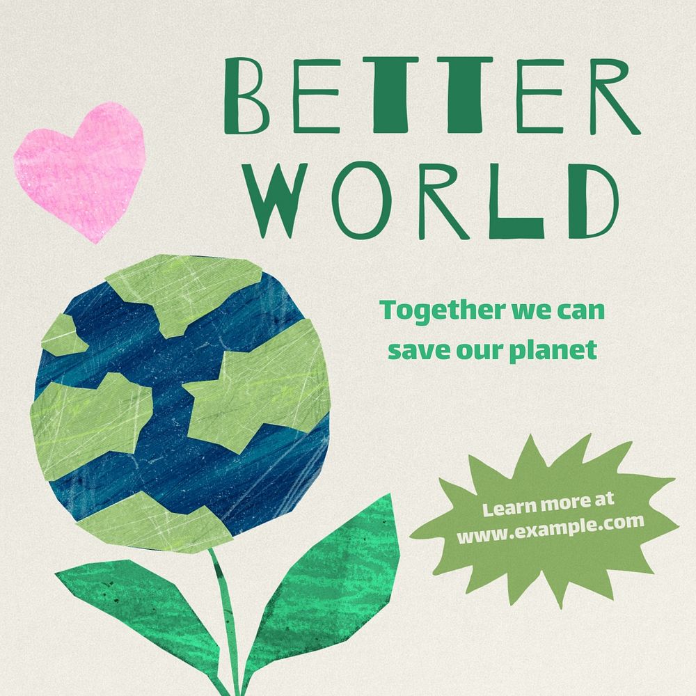 Better planet Instagram post template, editable text