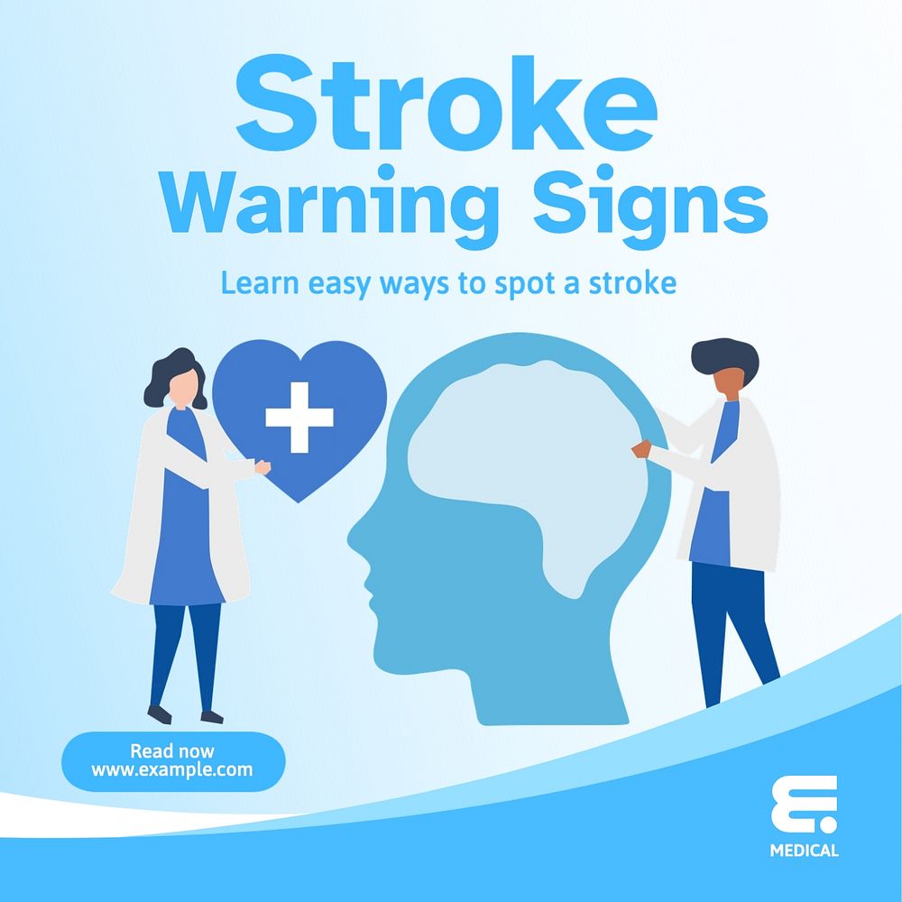 Stroke warning signs Facebook post template