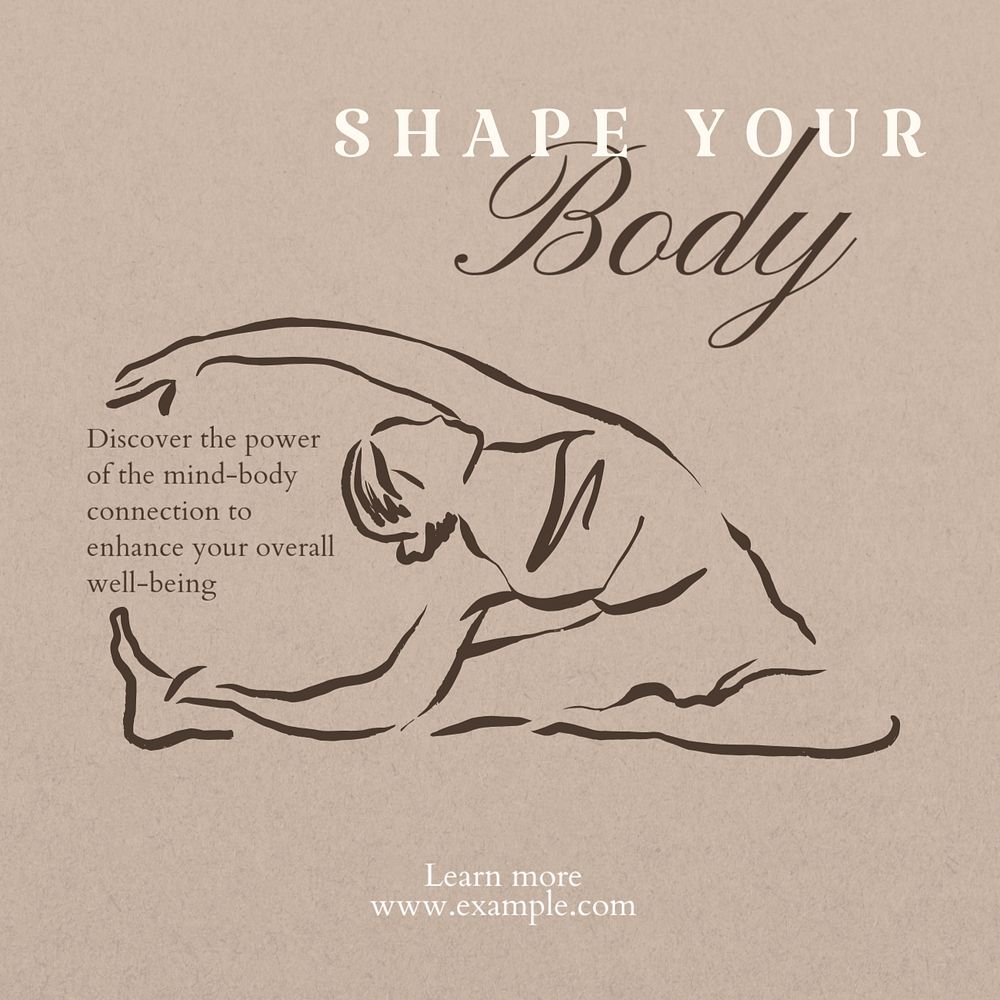 Body shape Instagram post template, editable text