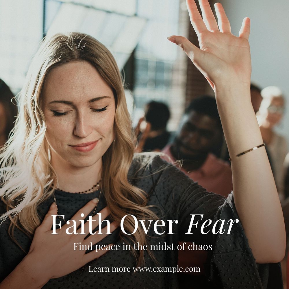 Faith Instagram post template, editable text