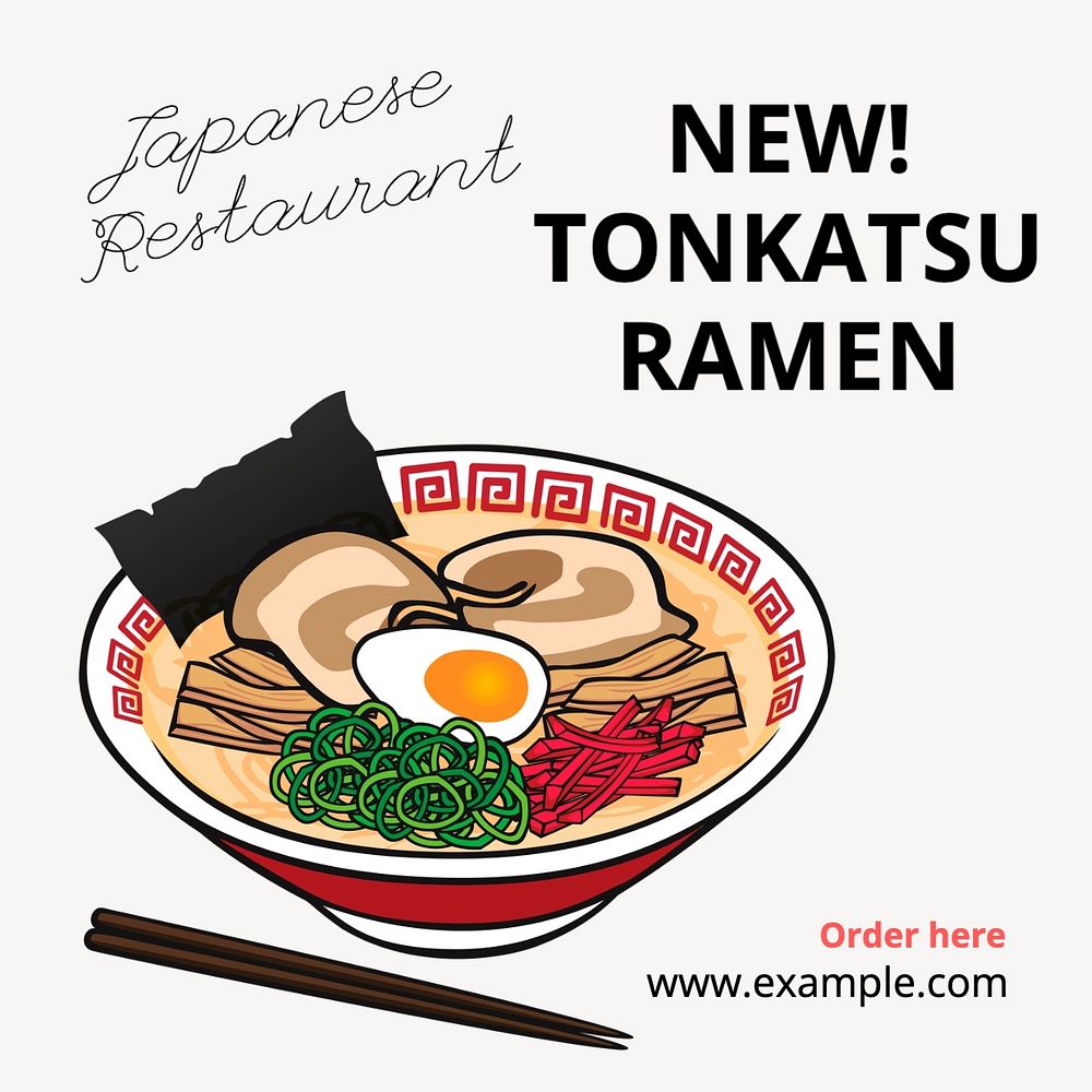 Tonkatsu ramen Instagram post template