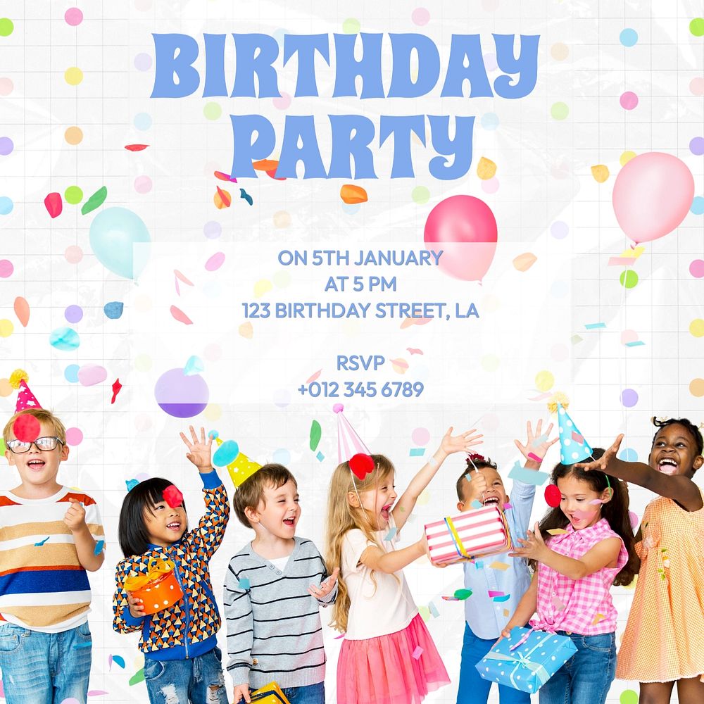 Birthday party Instagram post template