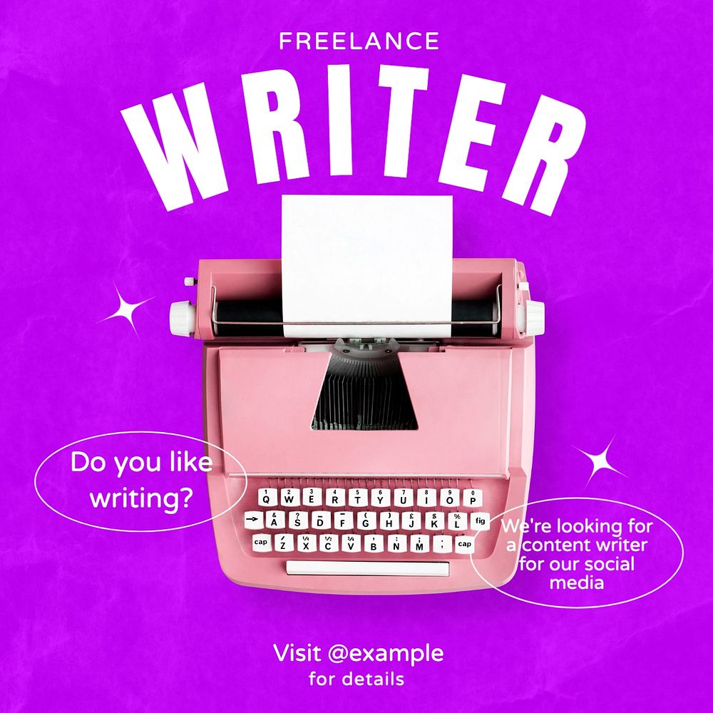 Freelance writer Instagram post template