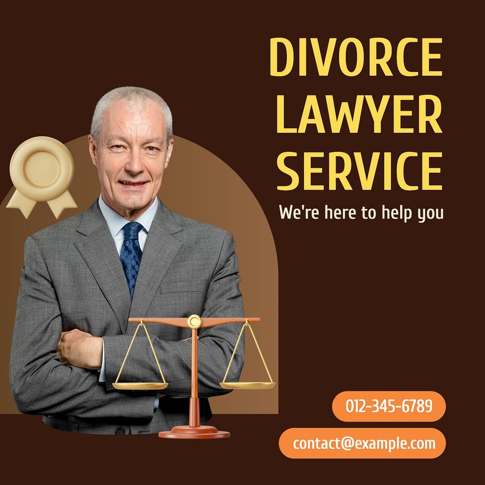 Divorce lawyer Instagram post template