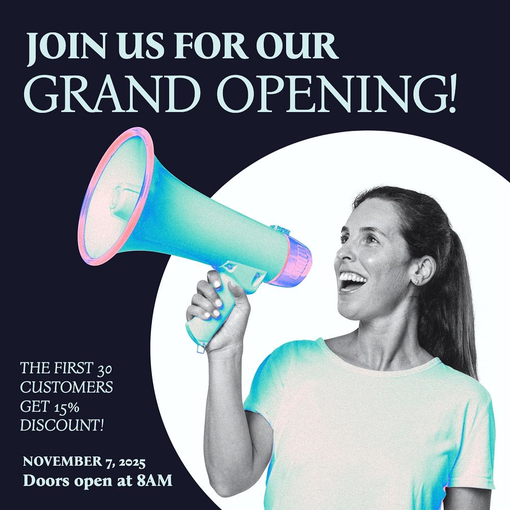 Grand opening Instagram post template