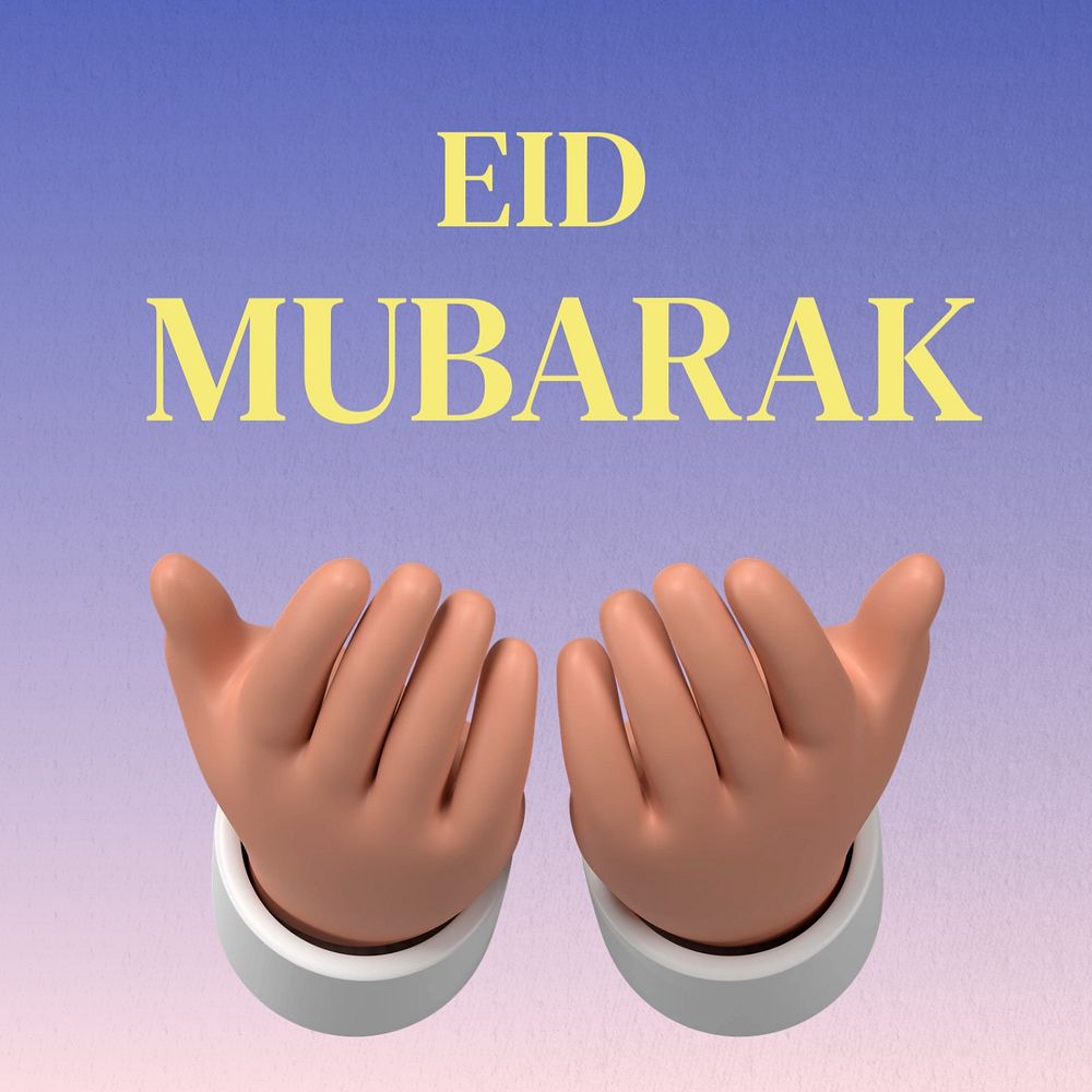 Eid Mubarak Instagram post template, editable text