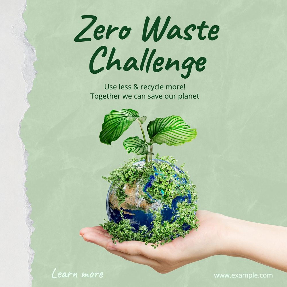 Zero waste challenge Instagram post template