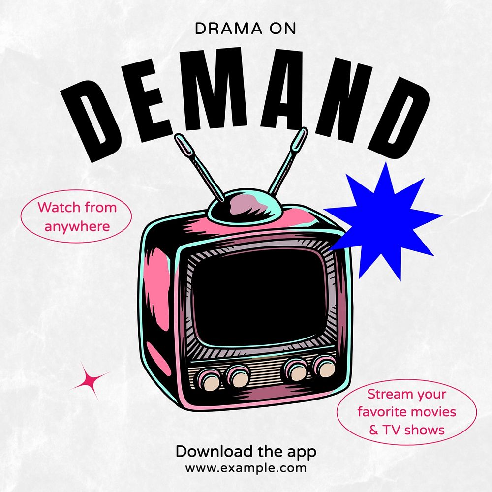 Drama on demand Instagram post template