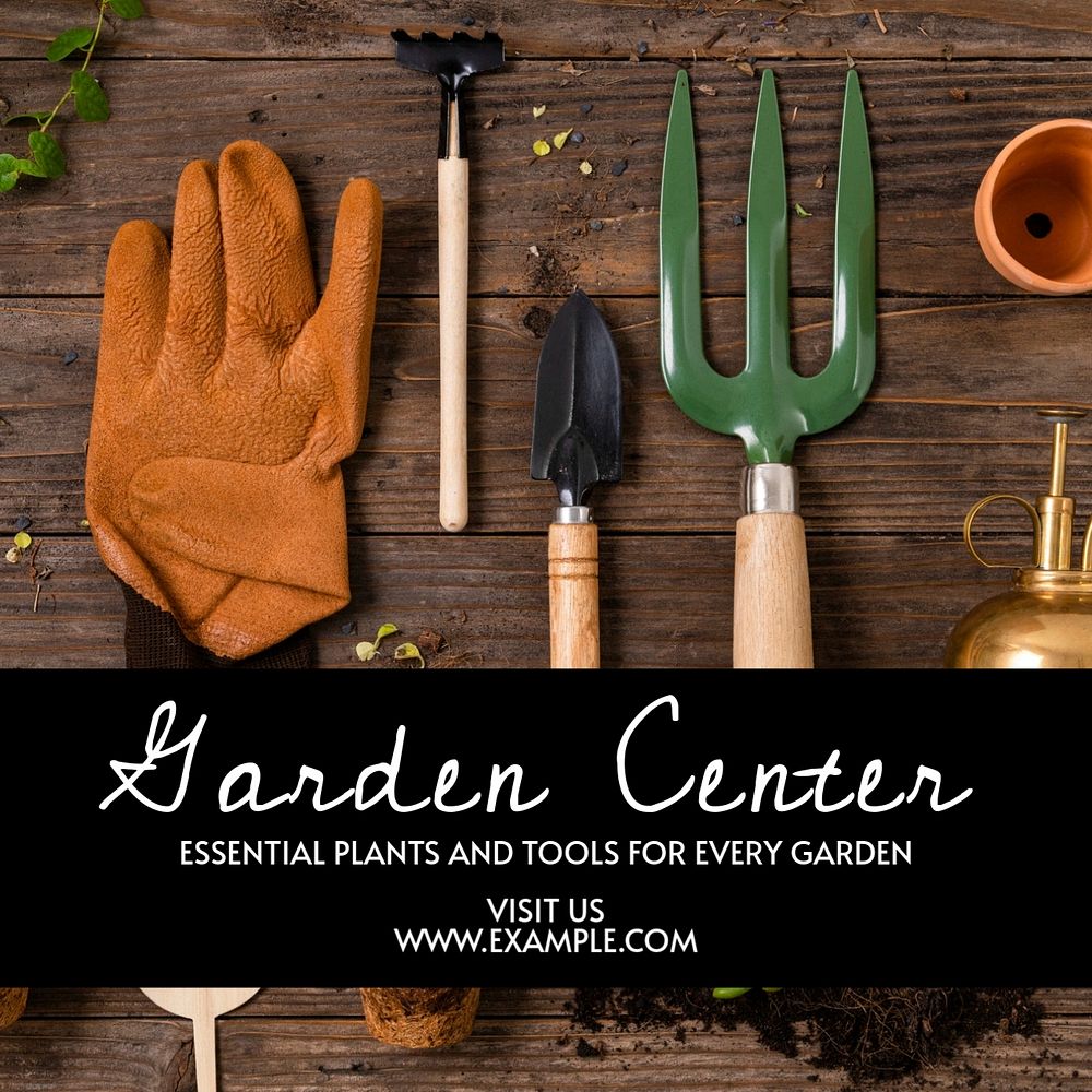 Garden center Instagram post template, editable text 