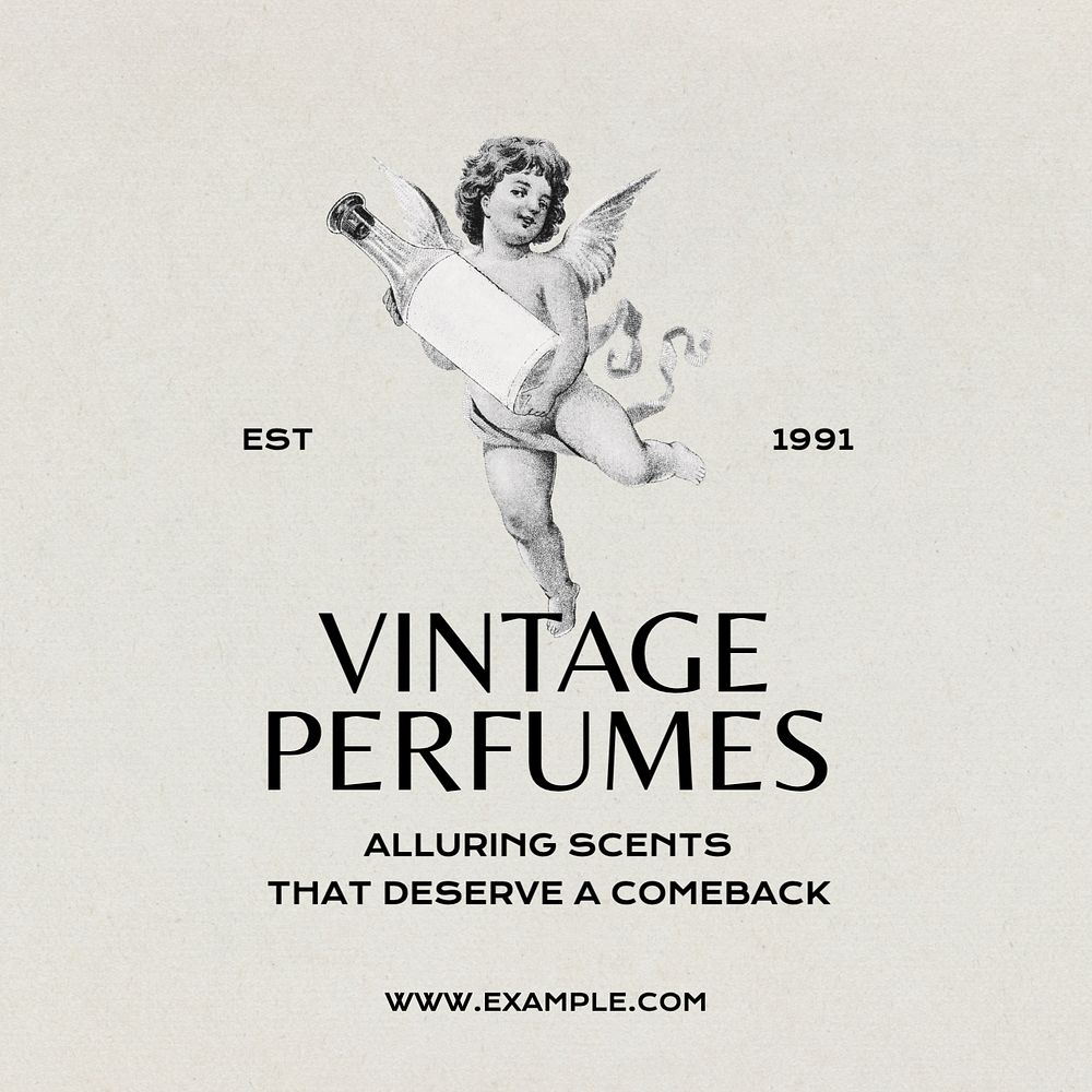 Vintage perfume Instagram post template