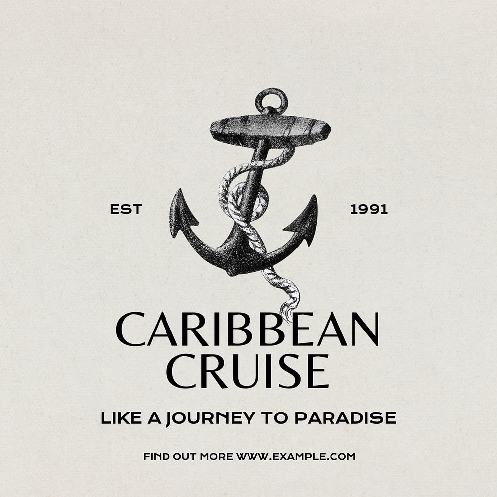 Caribbean cruise Instagram post template