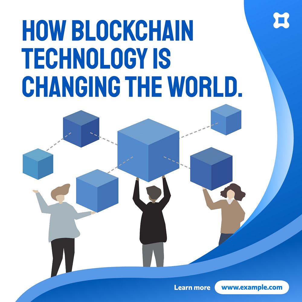 Blockchain technology Instagram post template