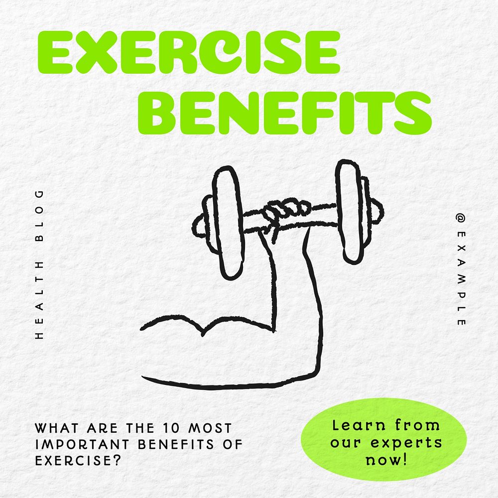 Exercise benefits Instagram post template