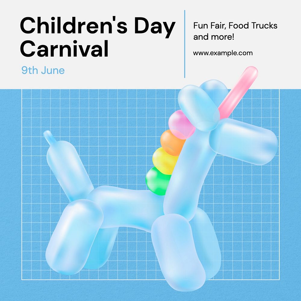 Children's day carnival Instagram post template