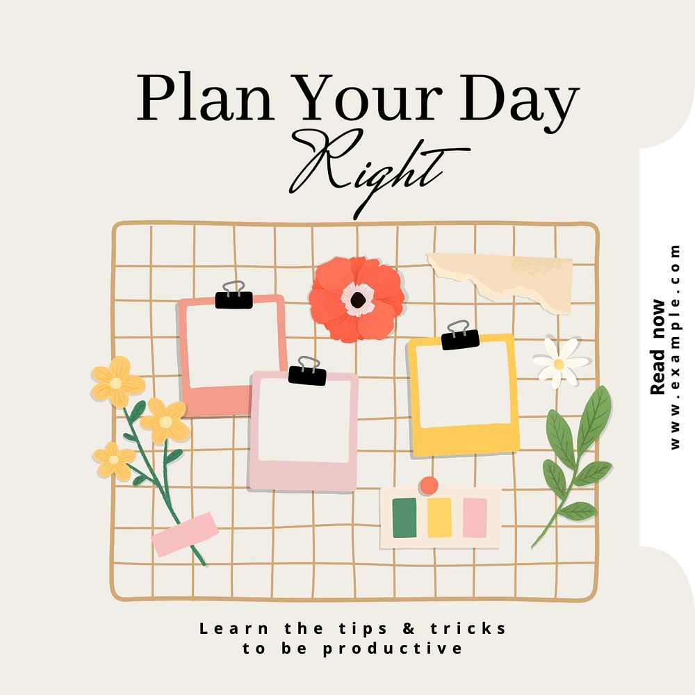 Plan your day Instagram post template