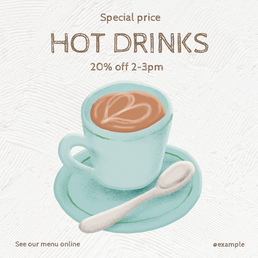 Hot drinks sale Instagram post template