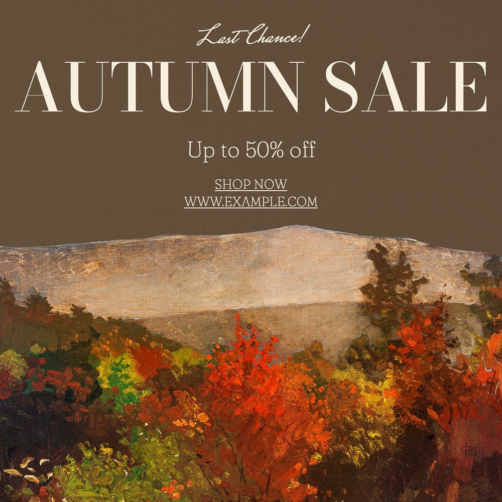 Autumn sale Instagram post template