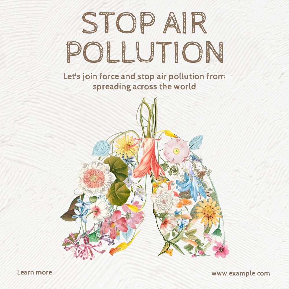 Stop air pollution Instagram post template