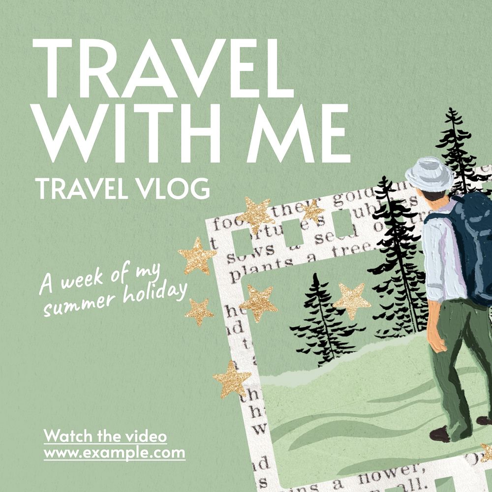 Travel vlog Instagram post template