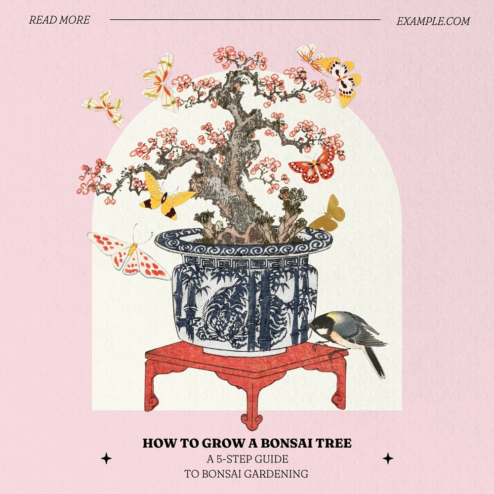 Bonsai garden Instagram post template