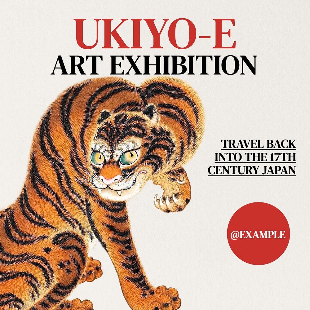 Ukiyoe art exhibition Instagram post template