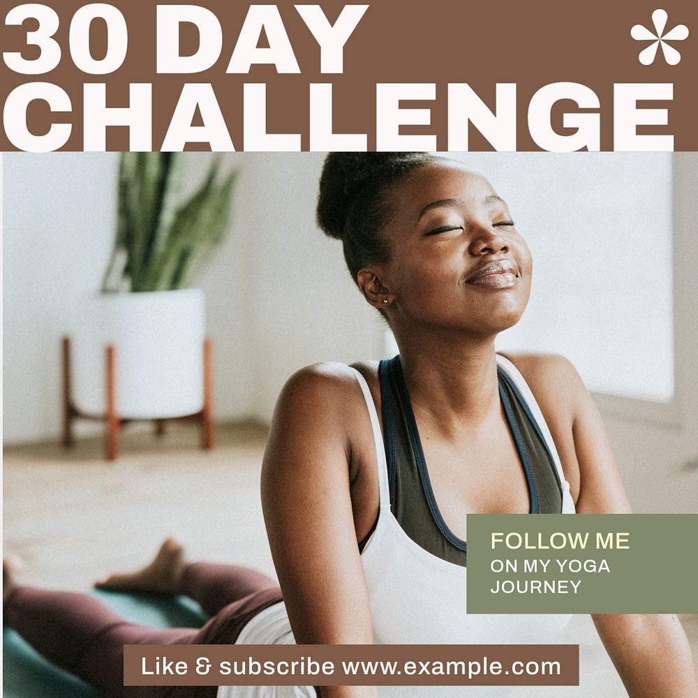 30 day challenge Instagram post template, editable text