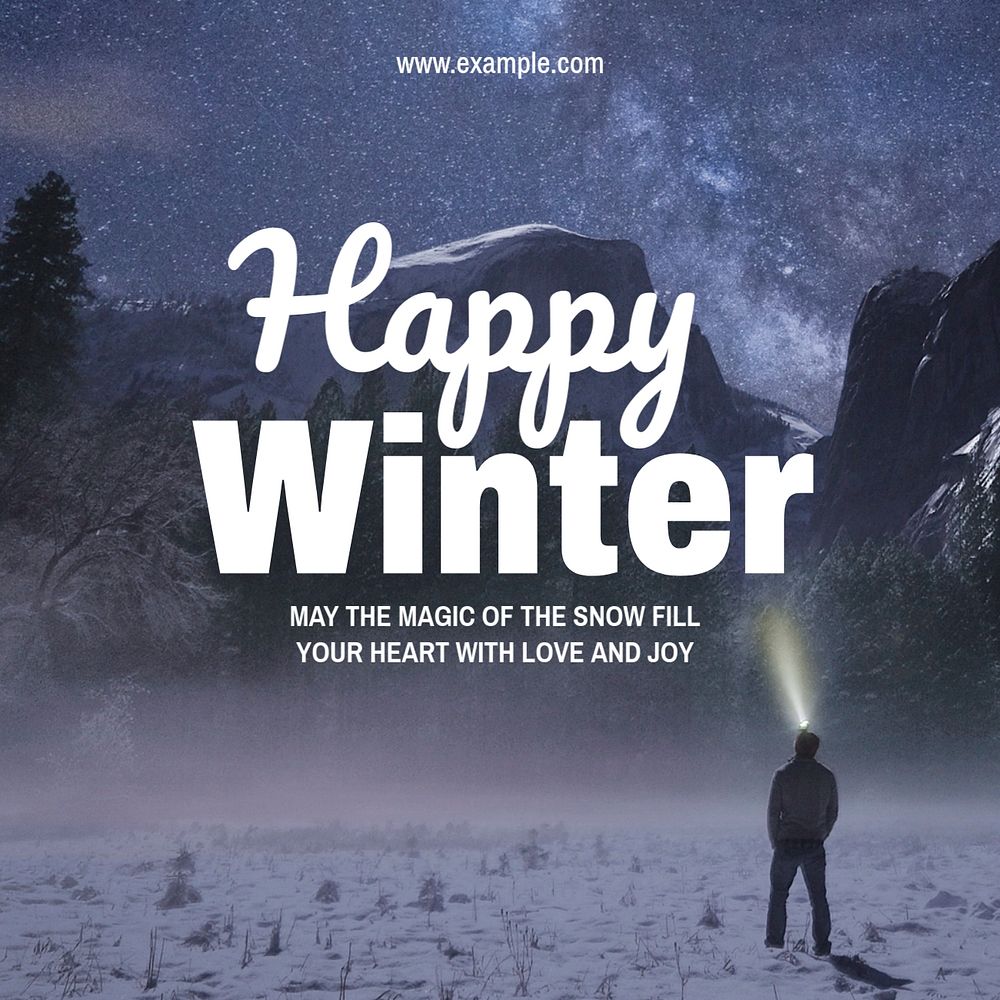 Happy winter Instagram post template, editable text