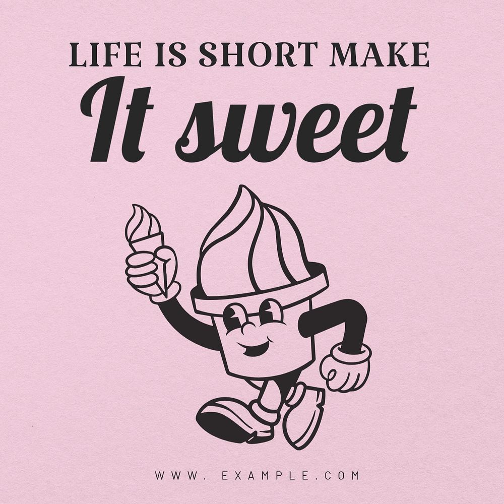 Life is short Instagram post template, editable text