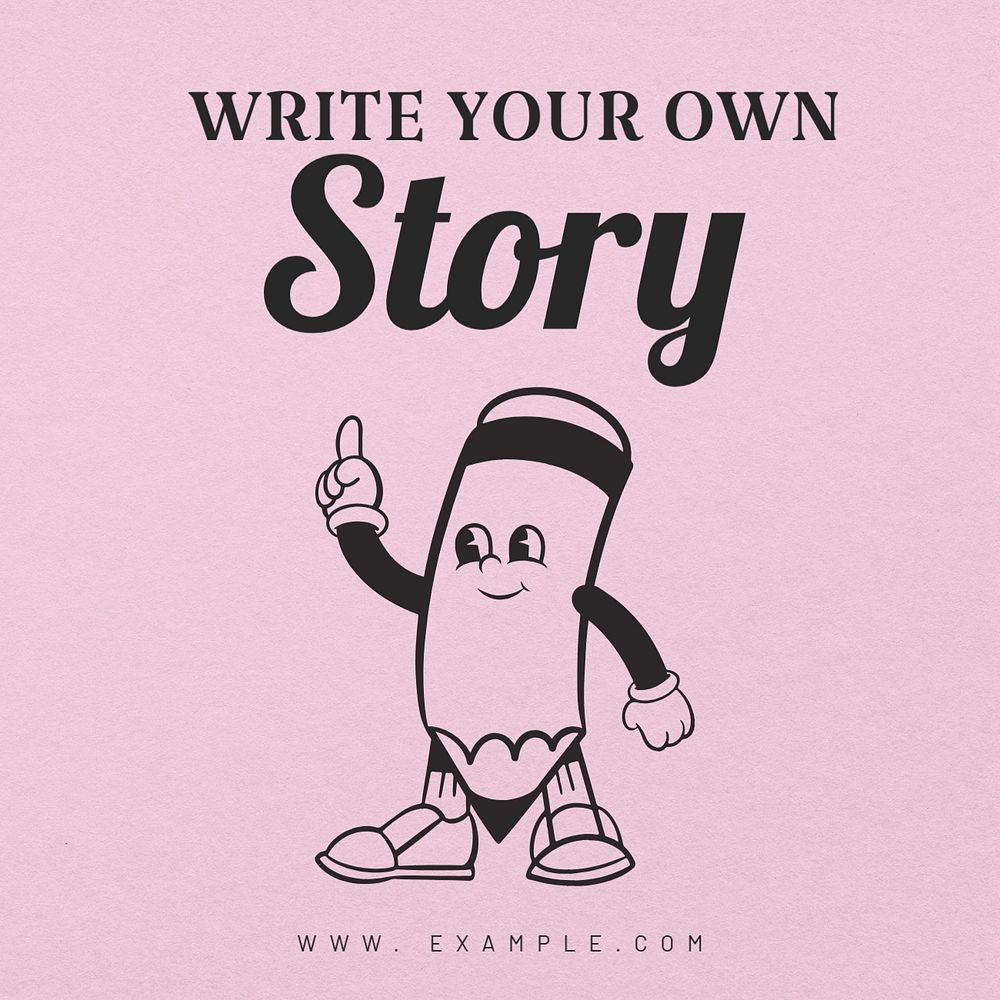 Write your own story Instagram post template, editable text