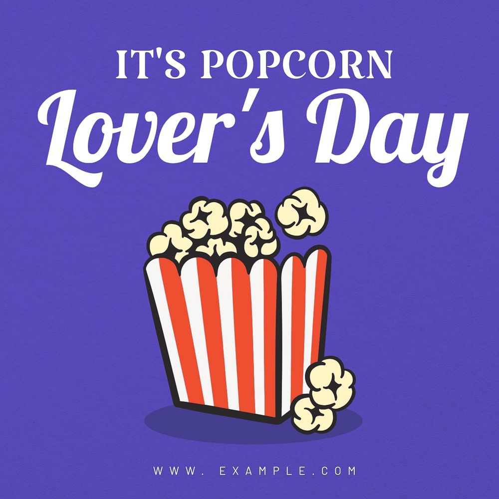 Popcorn lover Instagram post template, editable text